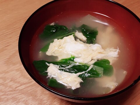 コクうま☆青梗菜と卵の中華スープ